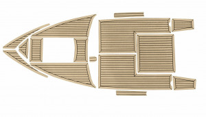 Комплект палубного покрытия для Феникс 560, тик классический, с обкладкой, Marine Rocket