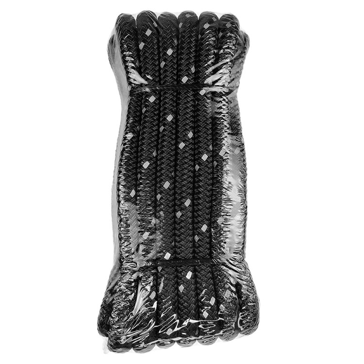 Швартовый конец из нейлона, светоотражающий, 12,7 мм х 6 м, черный, арт. 10269126,  