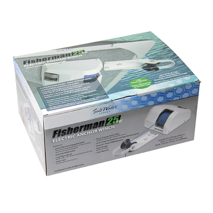 Якорная лебедка Fisherman 25 для соленых вод, с тросом 30м белая, арт. 3201-0404,          CIM 