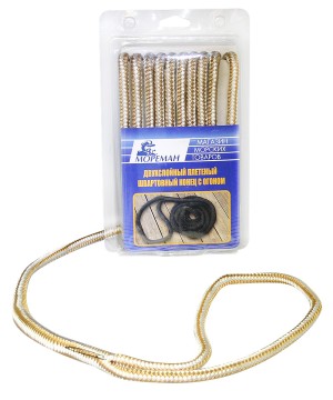 Плетеный швартовный конец, 9,5 мм x 3 м, желтый/белый