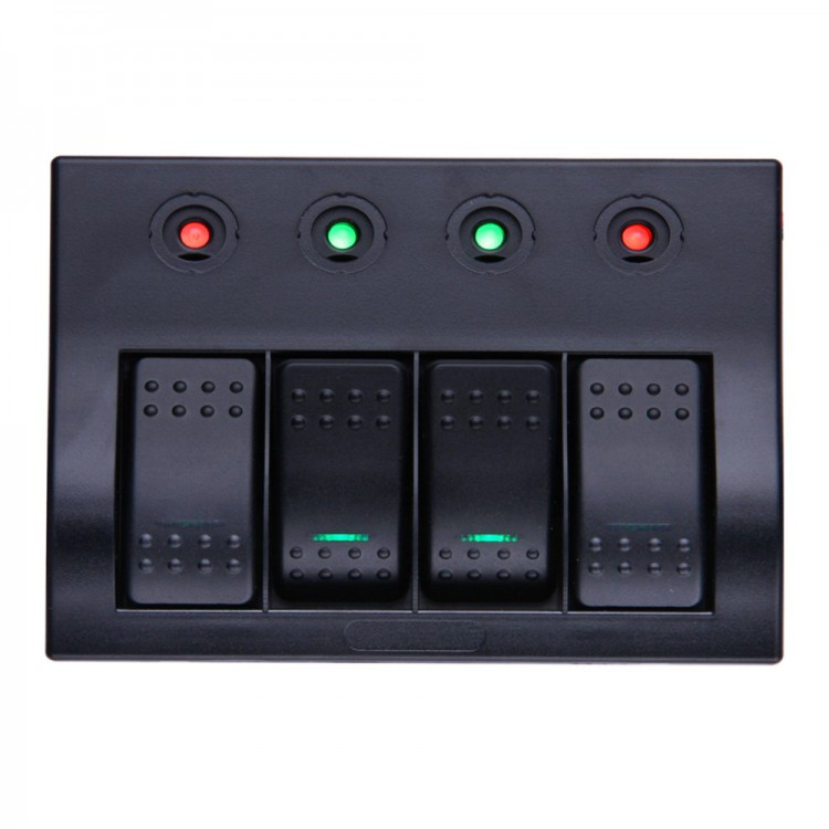 Панель бортового питания  4 переключателя, индикация, SK-BP4S/P-ts, арт. SK-BP4S/P-ts,          Skipper 