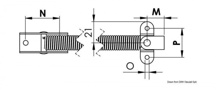 Пружина для крышки люка 260 мм, Osculati, арт. 38-421-66,          Osculati 
