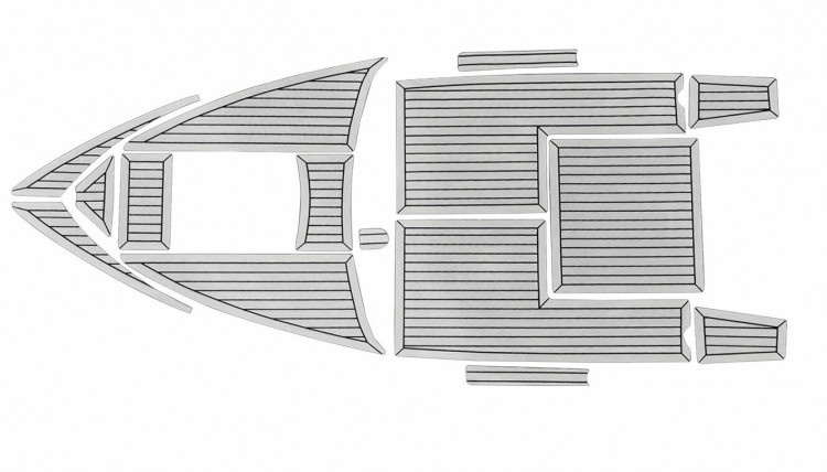 Комплект палубного покрытия для Феникс 560, тик серый, с обкладкой, Marine Rocket 