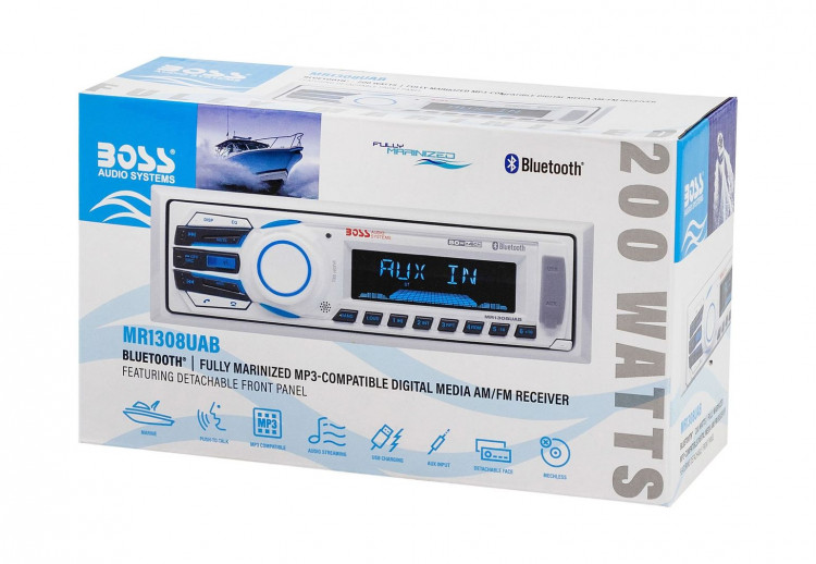 Морская магнитола 1DIN BOSS MR1308UAB, арт. MR1308UAB,          Boss Audio 