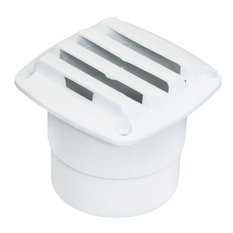 Вентиляционная решетка с патрубком, белый пластик 86mm(L) x 86mm(W) x 80mm(H), арт. 10247846,          TMC 