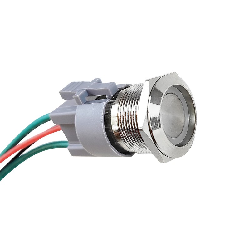 Кнопка с подсветкой, 22 мм, 12 В, 18А, арт. 10269249,          Китай 