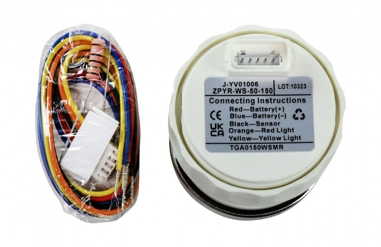 Указатель температуры масла 50-150 гр., белый циферблат, нержавеющий ободок, д. 52 мм, арт. TGA0150WSMR,          MARINE ROCKET 