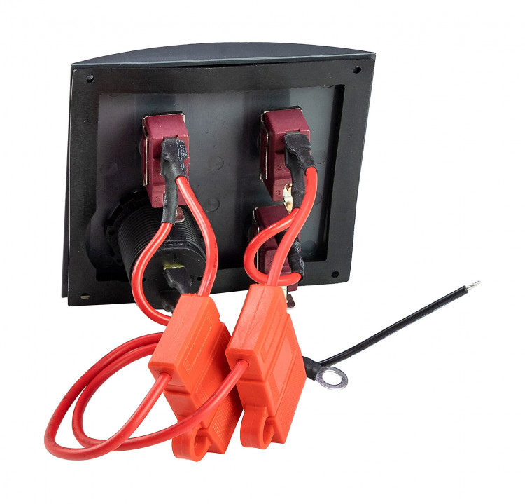 Панель бортового питания 3 переключателя, USB зарядка, предохранители, серый корпус, арт. 10140-U,          AAA  Панель бортового питания 3 переключателя, USB зарядка, предохранители, серый корпус, арт. 10140-U,          AAA