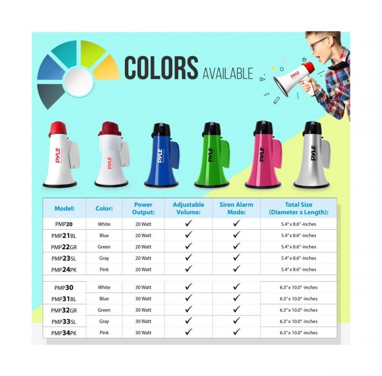 Мегафон PYLE PMP20, арт. PMP20,          PYLE  Мегафон PYLE PMP20, арт. PMP20,          PYLE