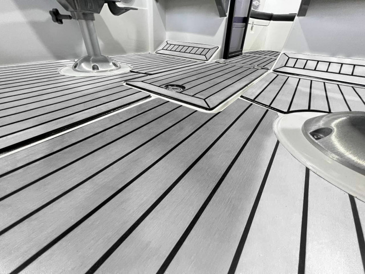 Комплект палубного покрытия для Феникс 600HT, тик серый, с обкладкой, арт. teak_600ht_grey_2,          MARINE ROCKET 