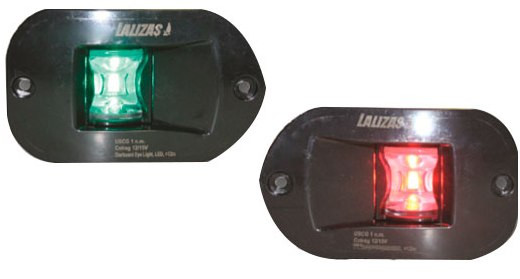 Огни бортовые врезные 92х32 мм, черный корпус, арт. 71315,          Lalizas 