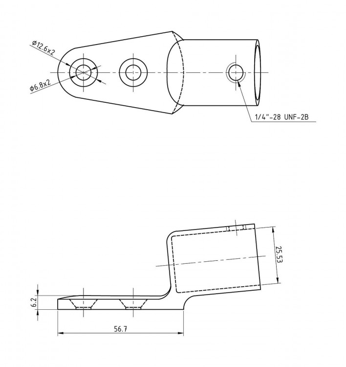 Крепление леера 1" (25,4 мм), арт. 66184_Kof,          Kofuku 