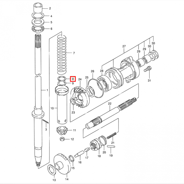 Шайба редуктора SUZUKI DT40; DF40-60 (Япония), арт. 09160-24020,          SUZUKI 