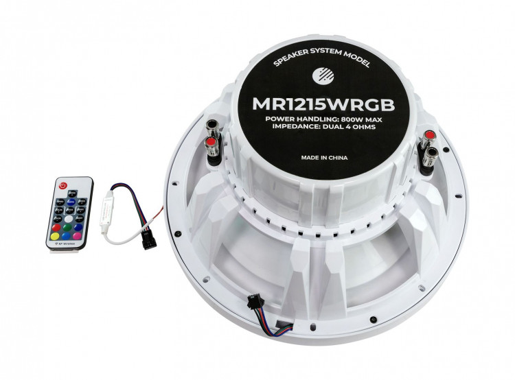 Динамик для сабвуфера 12" 800W белый RGB, арт. MR1215WRGB,          Marine Rocket 