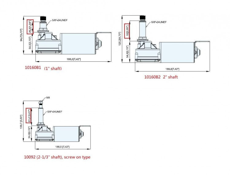 Электропривод стеклоочистителя 24 В (ось 1"), арт. 10160B124,          TMC  Электропривод стеклоочистителя 24 В (ось 1"), арт. 10160B124,          TMC