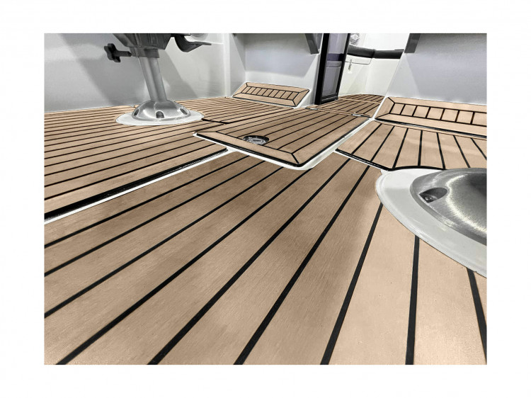 Комплект палубного покрытия для Феникс 600HT, тик классический, с обкладкой, арт. teak_600ht_classic_2,          MARINE ROCKET 