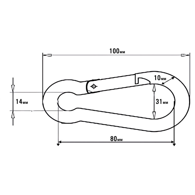 Карабин стандартный, 100x10 мм, арт. 10005843,          Мореман 
