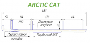 Коньки победитовые Arctic Cat , 1703-003, усиленные, 9310-04, LCR-3S  