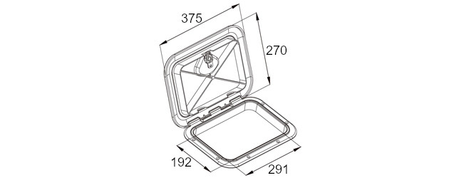Крышка рундука SEAFLO 270x375мм, белый пластик, арт. SFRE1-270-375-01,          SeaFlo 