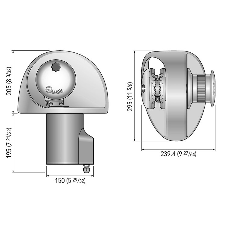 Якорная лебедка «Eagle», 700W, 12V, с барабаном, арт. 10236150,          Quick 