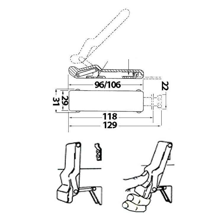 Антивибрационнаяя защелка для рундуков, арт. 10267622,          Osculati 