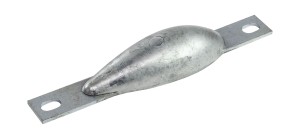 Анод цинковый для корпуса судна, 140x43x27 мм