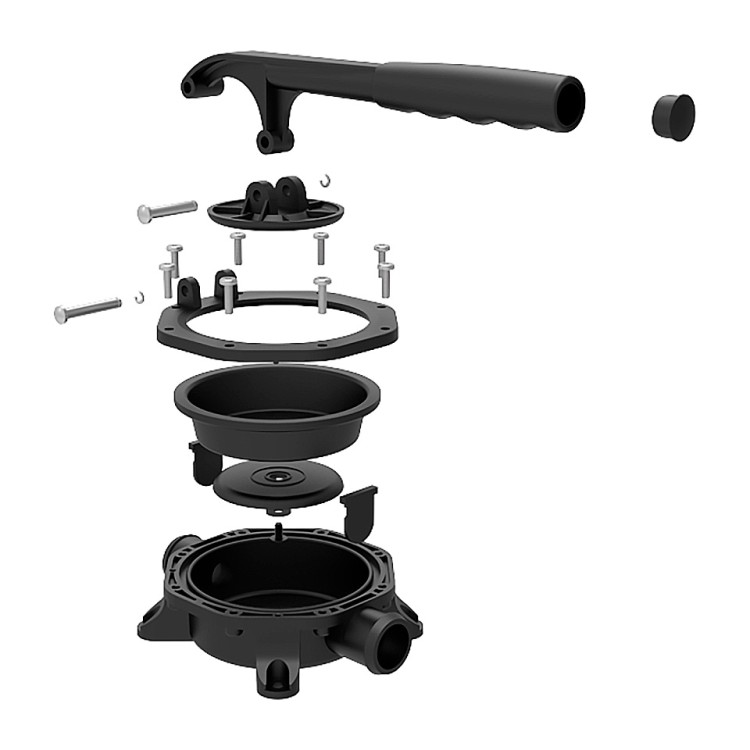 Диафрагменная ручная помпа с алюминиевой двухпозиционной рукояткой (SFDHA-G720-01), арт. 10270407,          SeaFlo 