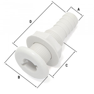 Стакан дренажный 16мм с гайкой, пластик
