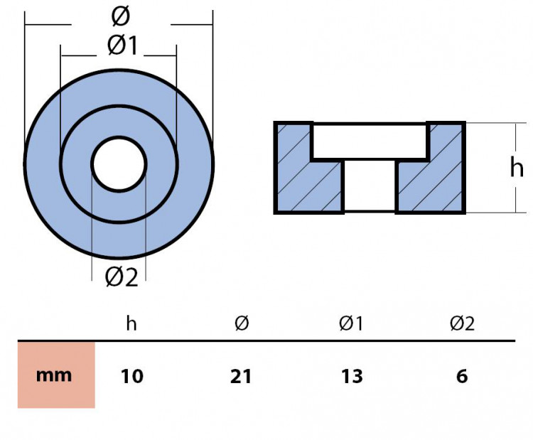 Анод алюминиевый Suzuki, арт. 01213AL,          Tecnoseal  Анод алюминиевый Suzuki, арт. 01213AL,          Tecnoseal