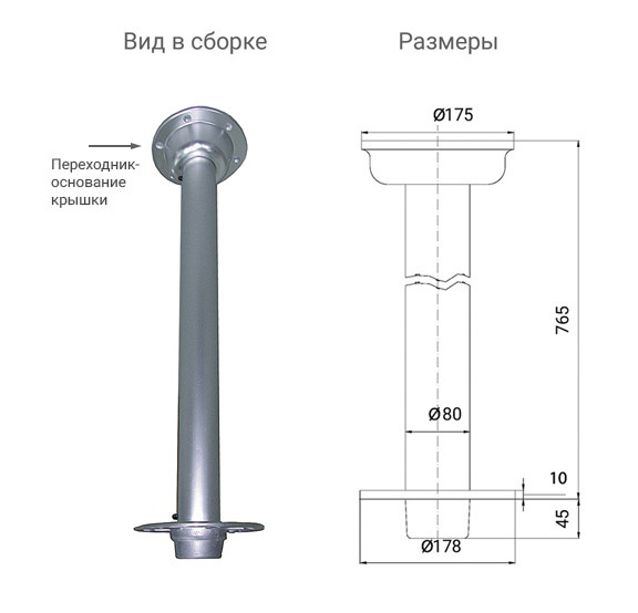 Переходник-основание крышки столешницы 175х80 мм (3660018), арт. 3660018,          Springfield  Переходник-основание крышки столешницы 175х80 мм (3660018), арт. 3660018,          Springfield