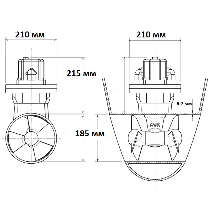 Гидравлическое подруливающее устройство CT HYD 125 (9,5кВт), арт. 317590,          MAXPOWER 