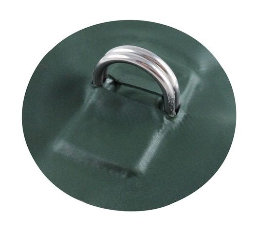 Кольцо D-образное двойное, малое, с зеленой накладкой, арт. SSCL00045006-4,          Sun Selection 