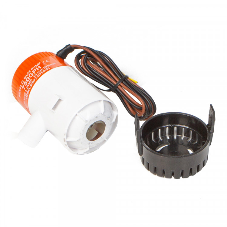 Помпа водооткачивающая SeaFlo трюмная, 24V 750 галлон/час, патрубок 19 мм, арт. SFBP2-G750-01-ts,          SeaFlo 