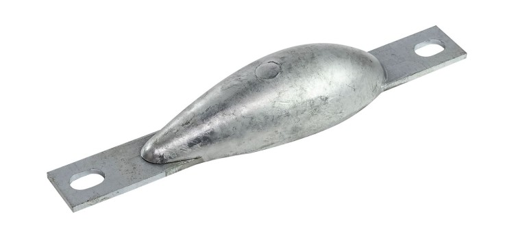 Анод цинковый для корпуса судна, 140x43x27 мм (упаковка из 10 шт.), арт. WD500_pkg_10,          Bestanode 