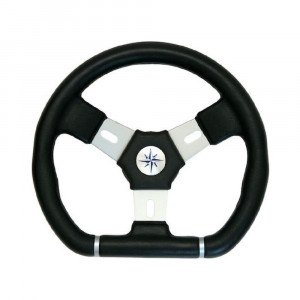 Колесо рулевое ELBA SPORT 320 мм, обод черный, спицы серебрянные, VN13321-01-ts