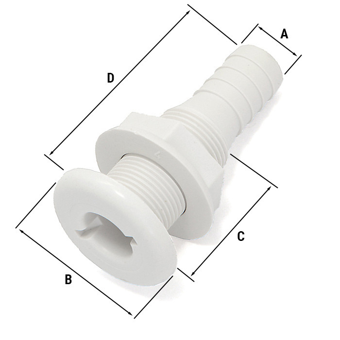 Стакан дренажный 19мм с гайкой, пластмасса, арт. C11854,          Easterner 