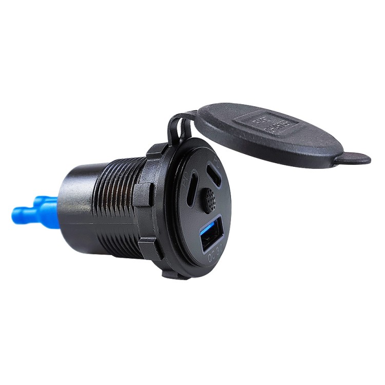 Гнездо зарядное, USB+ 2 Type C + кнопка включения, арт. 10269774,          Китай 