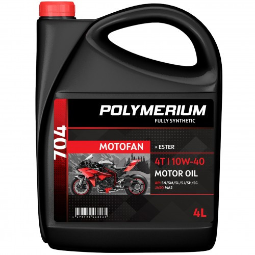 Масло POLYMERIUM MOTOFAN 704 10W-40 4T 4L, арт. plmmf470410404,          POLYMERIUM 