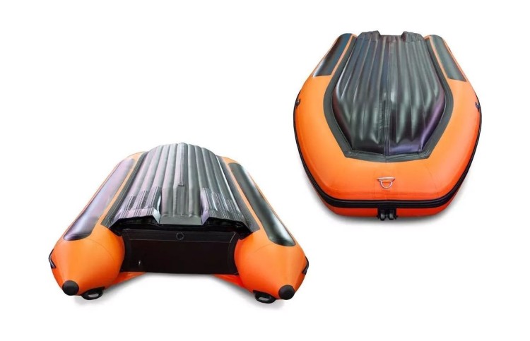 Надувная лодка ПВХ, SOLAR-420 Strela Jet tunnel ф/б, серый, арт. SLR420jet_strela_fb_grey,          SOLAR 