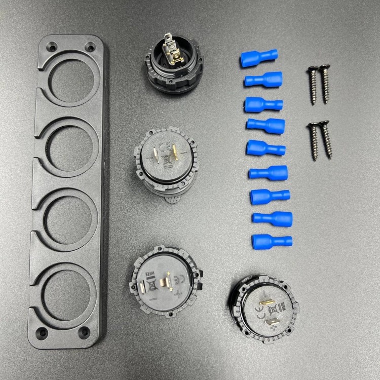 Панель управления (1 тумблер вкл/выкл, 2 USB, розетка 12V, вольтметр) (PREMARINE), арт. панель(1)-K,          PREMARINE 