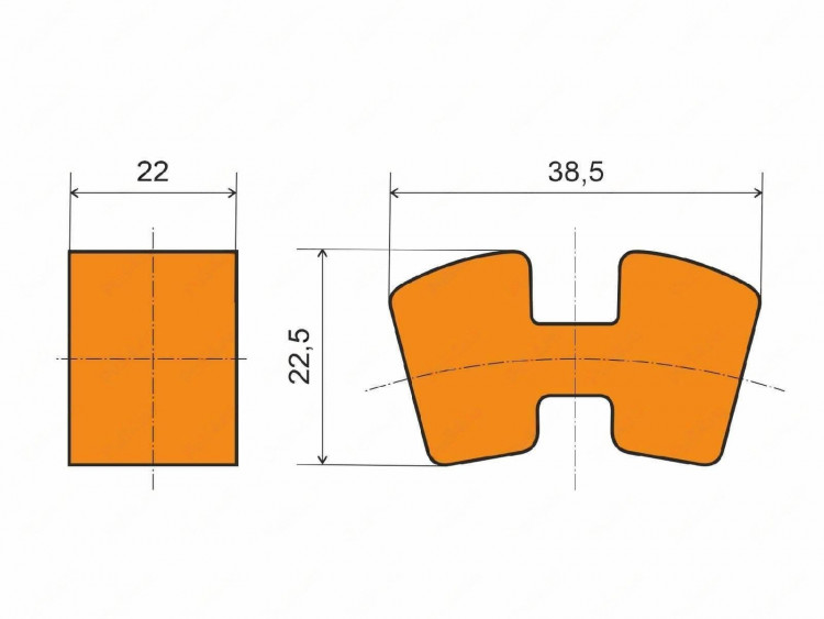 Эластичный элемент муфты N-EUpex, N-Flex (аналог), 38,5*22,5*22мм, 33-01-858-poly, арт. 33-01-858-poly,          Полиуретан 