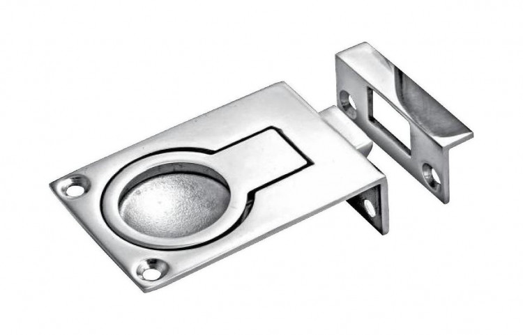 Ручка палубная потайная с защелкой, 57x40 мм, нержавеющая, арт. 4620136032773,          Marine Rocket 