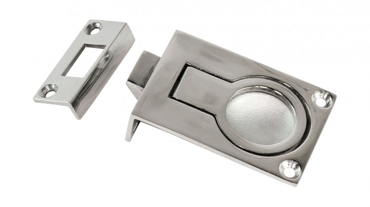 Ручка палубная потайная с защелкой, 57x40 мм, нержавеющая, арт. 4620136032773,          Marine Rocket 