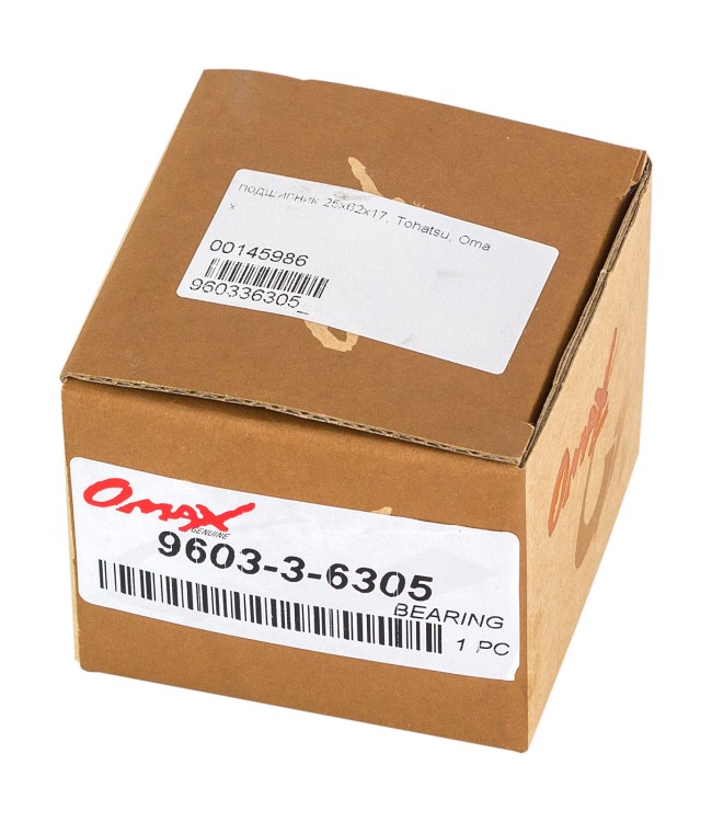 Подшипник 25х62х17, Tohatsu/Mercury 9.9-18, арт. 960336305_OM,          OMAX 