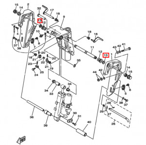 Шайба оси подъема подвески Yamaha 20-60;F20-60 (90201-22016) (90201-22M03) (Yamaha)