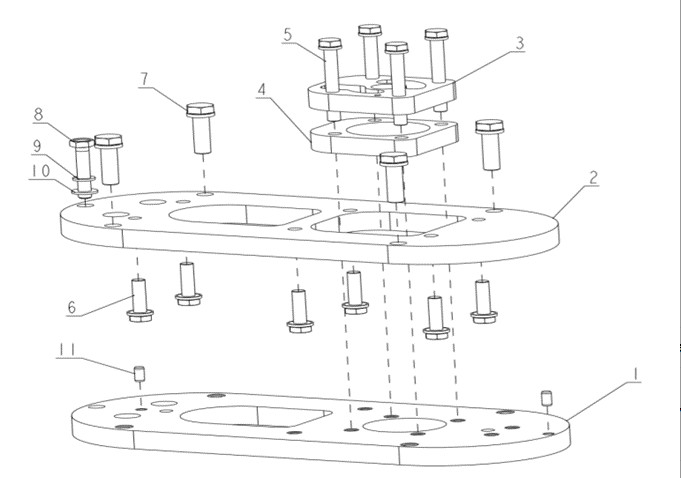 Переходная плита нижняя водомета SEA-PRO WT50 (32202-623710), арт. 32202-62371,          PREMARINE 