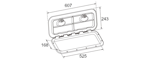 Крышка рундука SEAFLO 353x606мм, белый пластик, арт. SFRE1-353-606-01,          SeaFlo 