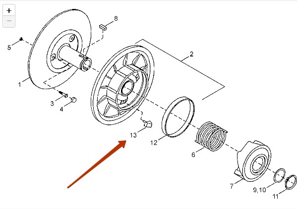 Регулировочный элемент вариатора снегохода BRP 417212500, арт. 417212500,          BRP 