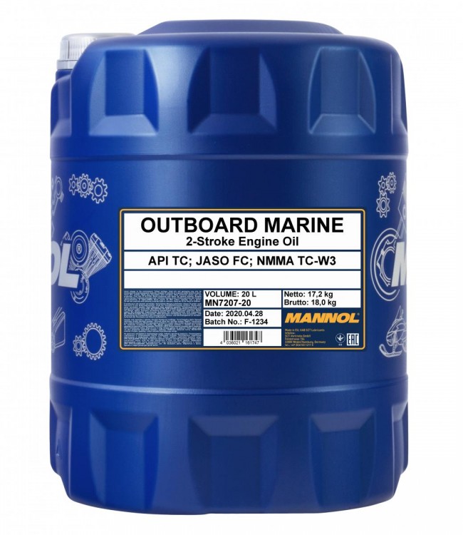 Масло полусинт.  2-такт MANNOL Outboard Marine ( 20л), 7207-20        