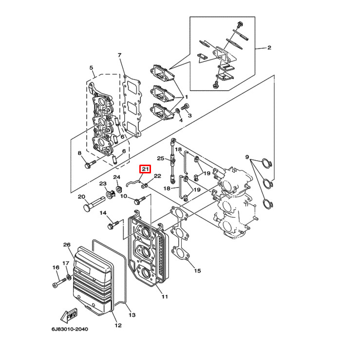 Тяга ручки подсоса Yamaha 25-30 (6J8-41257-00) Япония, арт. 6J8-41257-00,          Nano Protech 